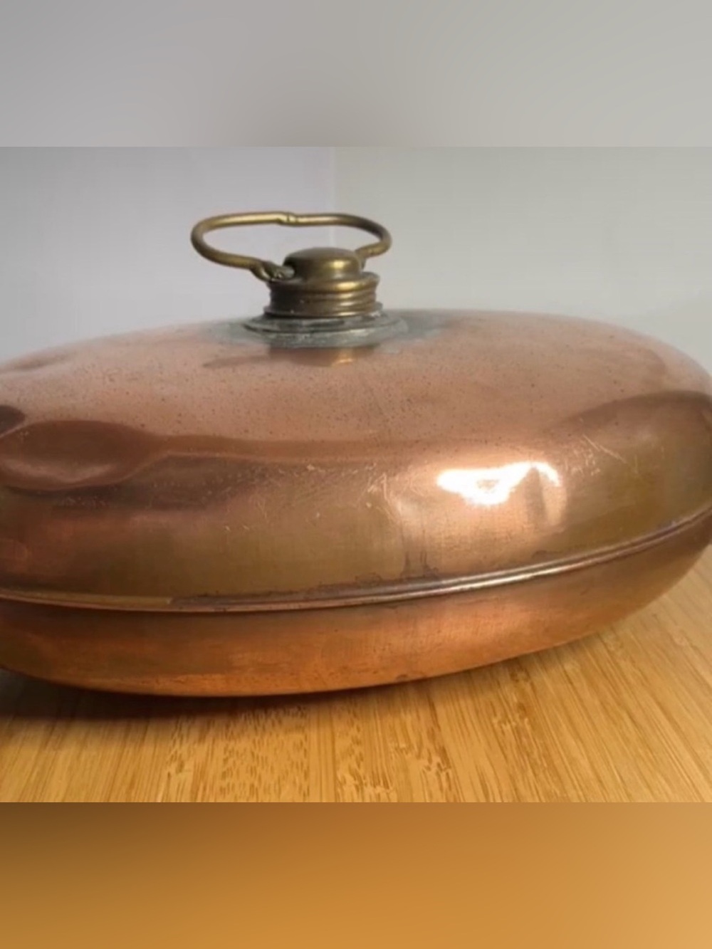 Antique German Hailo Rein Kupfer Copper Bed Warmer